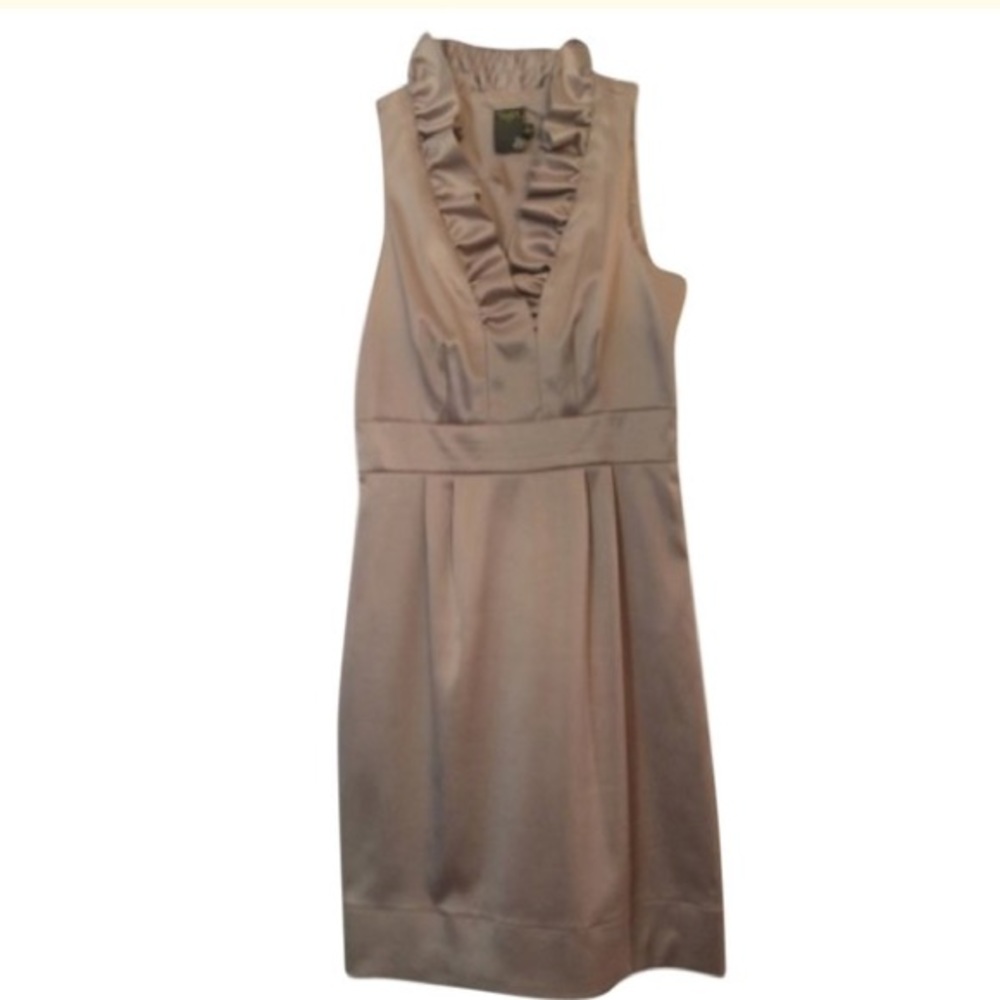 Taylor champagne ruffle cocktail dress